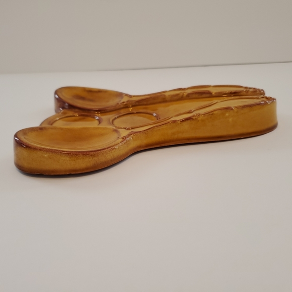 California Pottery E403 Gold Double Spoon Rest and S & P Shaker Holder - Picture 4 of 8